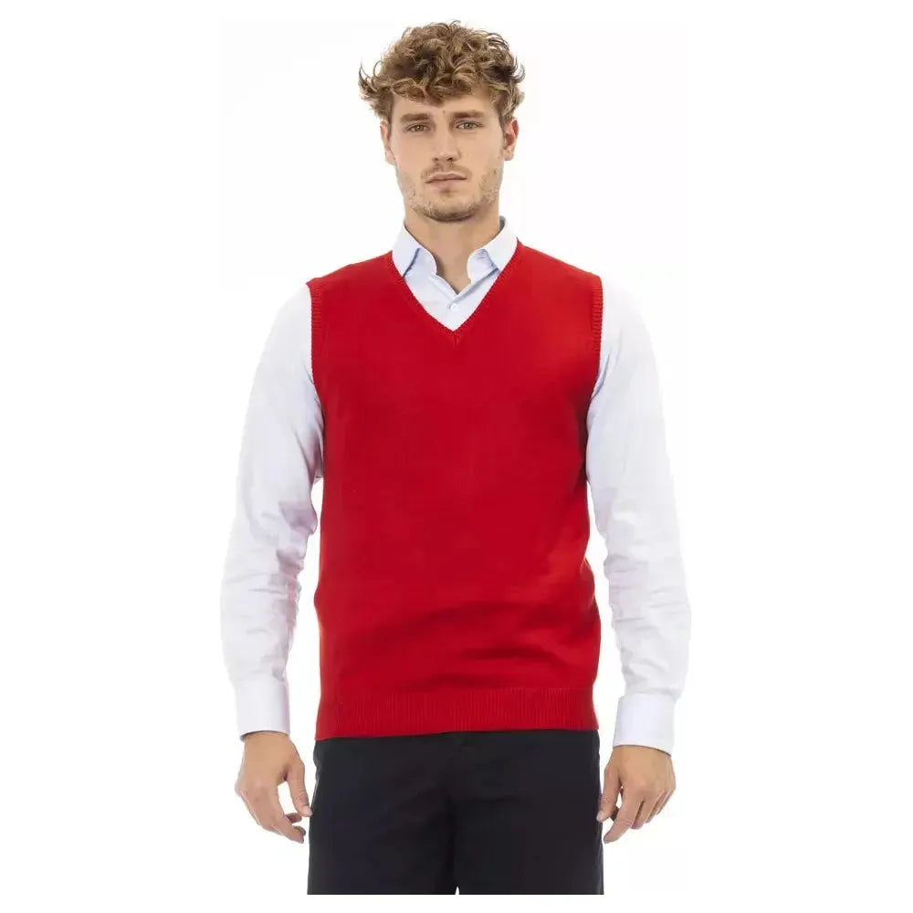 Alpha Studio Red Viscose Men Jacket
