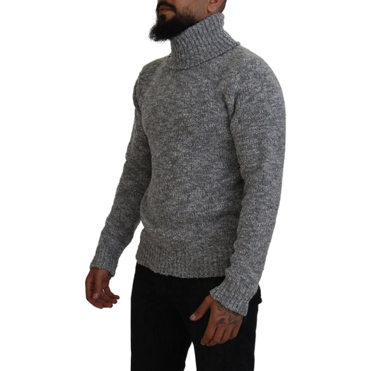 Dolce & Gabbana Elegant Gray Wool-Blend Turtleneck Sweater Dolce & Gabbana Dark Slate Gray