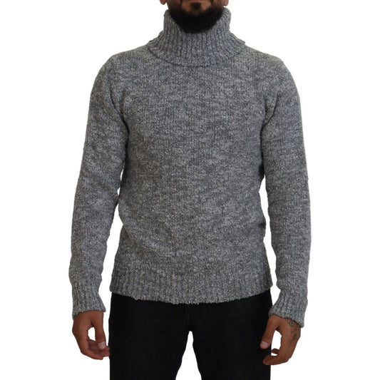 Dolce & Gabbana Elegant Gray Wool-Blend Turtleneck Sweater Dolce & Gabbana Dim Gray