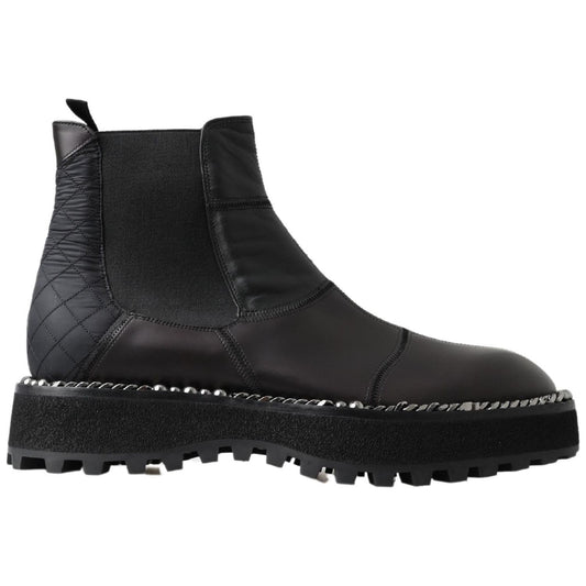 Dolce & Gabbana Elegant Black Ankle Stretch Slip On Boots Dolce & Gabbana Dark Slate Gray