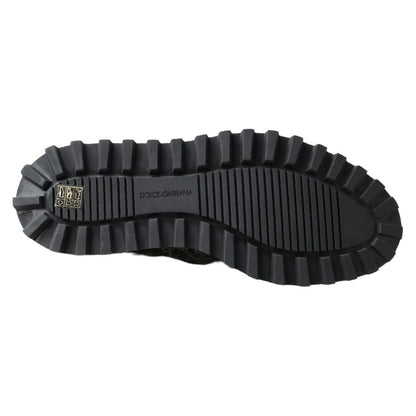 Dolce & Gabbana Black White Derby Patent Leather Shoes