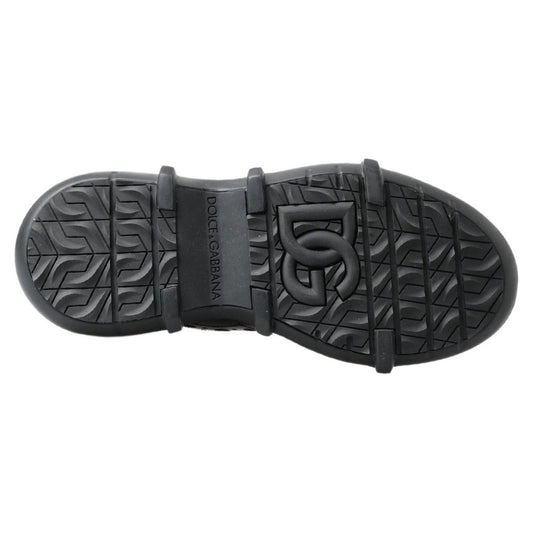 Dolce & Gabbana Elegant Black Leather Ankle Boots Dolce & Gabbana Dark Slate Gray