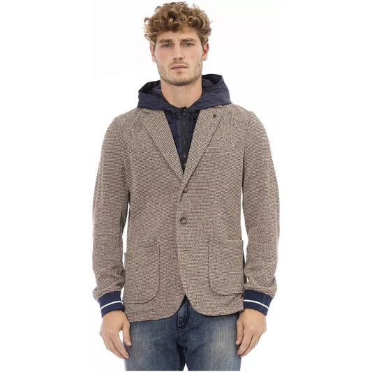 Distretto12 Chic Waterproof Hooded Fabric Jacket Distretto12 Rosy Brown