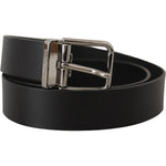 Dolce & Gabbana Black Casual Calf Leather Logo Metal Buckle Belt BEL8568-85