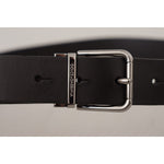 Dolce & Gabbana Black Casual Calf Leather Logo Metal Buckle Belt BEL8568-85