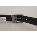 Dolce & Gabbana Black Calf Leather Metal Logo Buckle Belt BEL8572-85