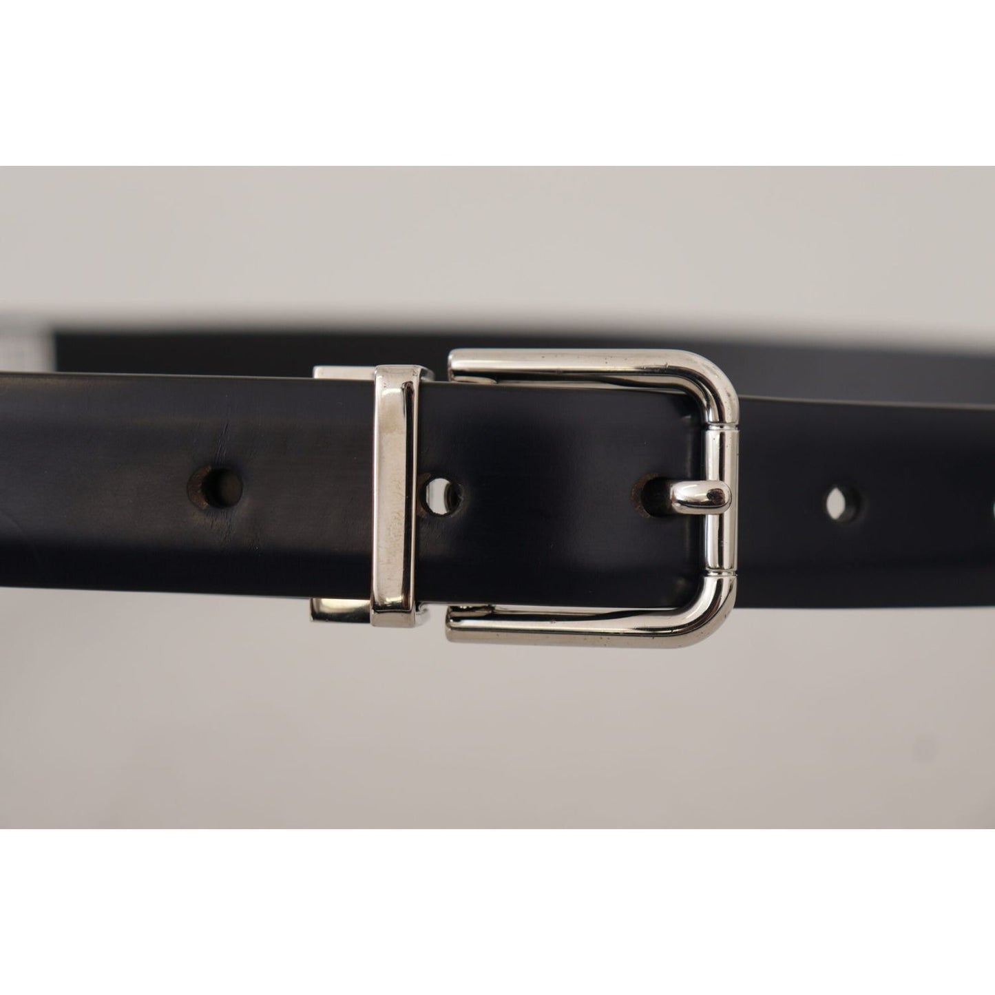 Dolce & Gabbana Black Calf Leather Classic Logo Metal Buckle Belt BEL8577-100