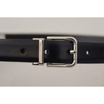 Dolce & Gabbana Black Calf Leather Classic Logo Metal Buckle Belt BEL8577-100