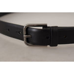 Dolce & Gabbana Black Calf Leather Classic Logo Metal Buckle Belt BEL8580-80