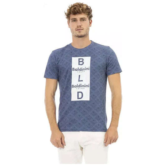 Baldinini Trend Blue Cotton Men T-Shirt Baldinini Trend Rosy Brown
