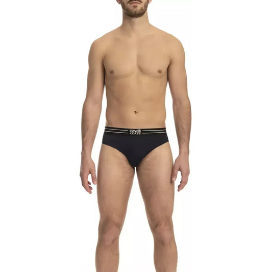 Cavalli Class Blue Cotton Men Underwear Tri-pack Cavalli Class Rosy Brown