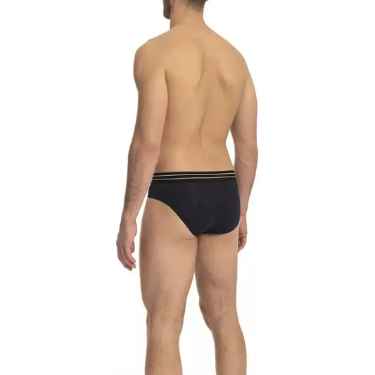 Cavalli Class Blue Cotton Men Underwear Tri-pack Cavalli Class Rosy Brown