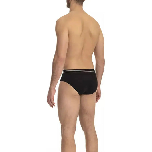 Cavalli Class Black Cotton Men Underwear Pack Cavalli Class Rosy Brown
