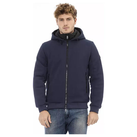 Baldinini Trend Blue Polyester Men Jacket Baldinini Trend Dark Slate Gray