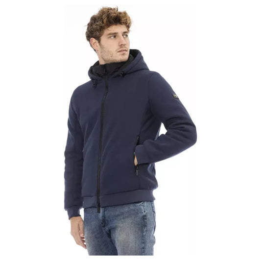 Baldinini Trend Blue Polyester Men Jacket Baldinini Trend Dark Slate Gray