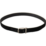 Dolce & Gabbana Black Casual Velvet Silver Tone Metal Buckle Belt BEL8625-80