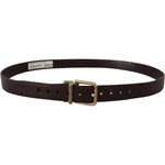 Dolce & Gabbana Brown Calf Leather Vintage Logo Metal Buckle Belt BEL8632#2-85
