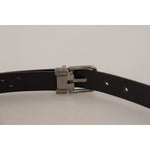 Dolce & Gabbana Elegant Dark Purple Leather Belt Dolce & Gabbana Gray