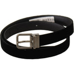 Dolce & Gabbana Black Classic Velvet Logo Engraved Metal Buckle Belt BEL8645-95