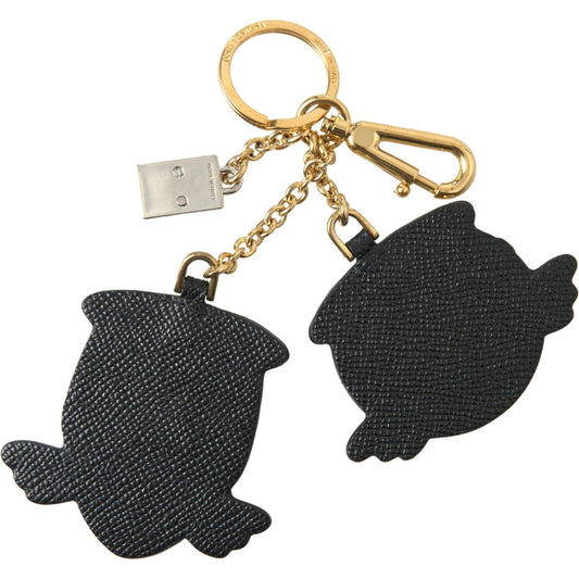 Dolce & Gabbana Blue Angel Leather Dominico Stefano Keyring Keychain