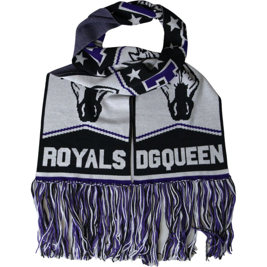 Dolce & Gabbana Elegant Multicolor Wool Blend Scarf Dolce & Gabbana Gray