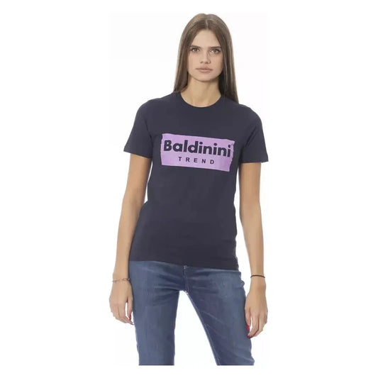 Baldinini Trend Blue Cotton Women Top Baldinini Trend Dark Slate Gray