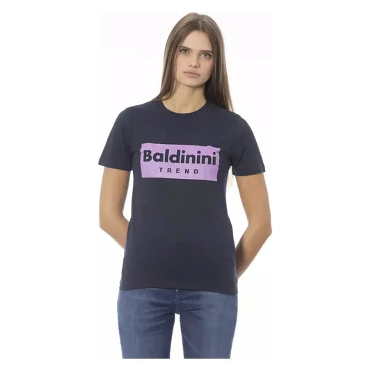 Baldinini Trend Blue Cotton Women Top Baldinini Trend Dark Slate Gray