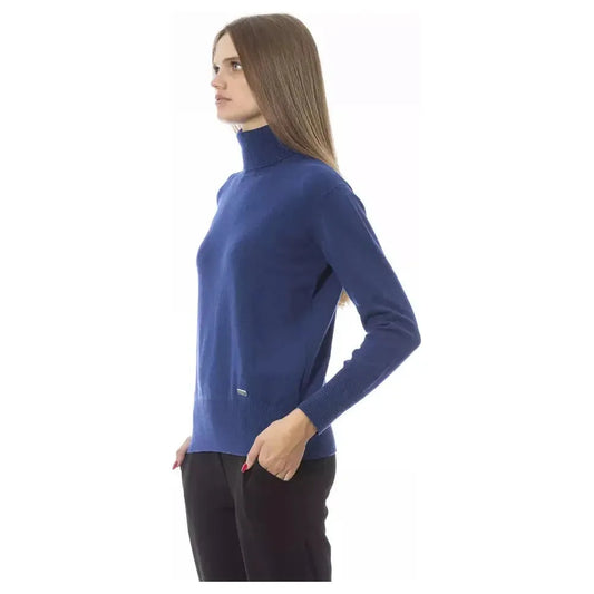 Baldinini Trend Blue Wool Women Sweater Baldinini Trend Dark Slate Gray