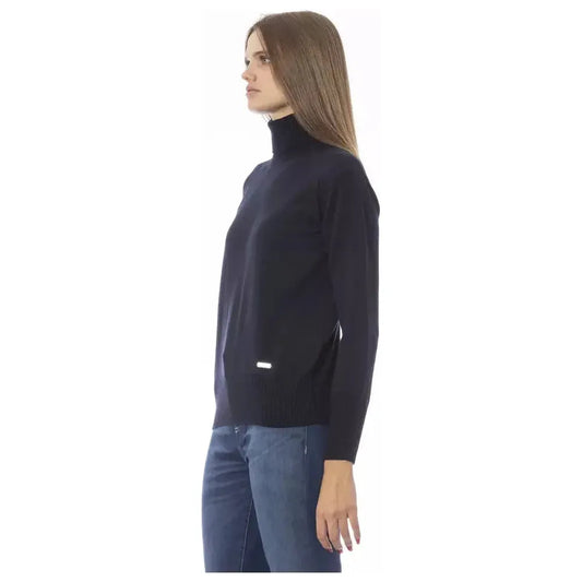 Baldinini Trend Blue Wool Women Sweater Baldinini Trend Dark Slate Gray
