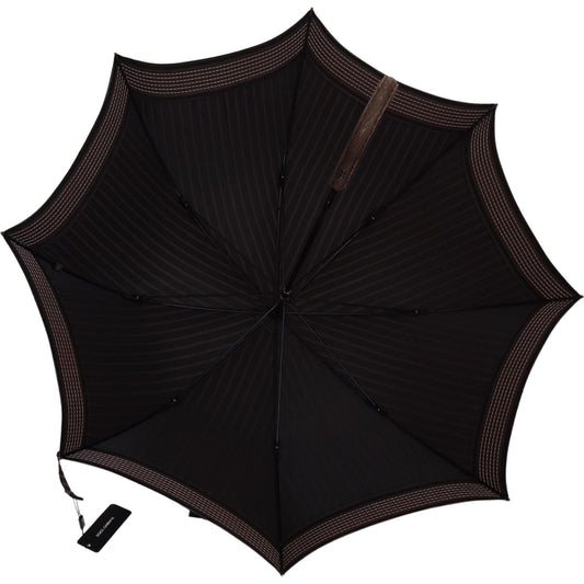 Dolce & Gabbana Elegant Striped Classic Umbrella Dolce & Gabbana Black