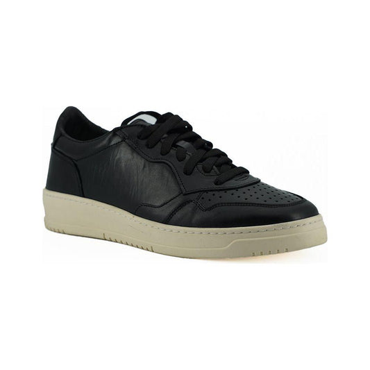 Saxone of Scotland Elegant Black Leather Sneakers - Unisex Style Saxone of Scotland Dark Slate Gray