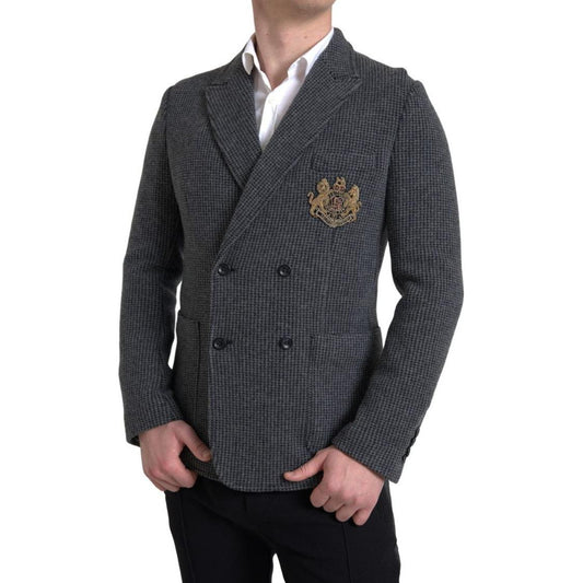 Dolce & Gabbana Elegant Slim Fit Cashmere Blazer Dolce & Gabbana Dark Slate Gray
