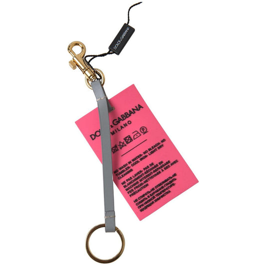 Dolce & Gabbana Chic Pink Leather-Trimmed Keychain Dolce & Gabbana Pale Violet Red