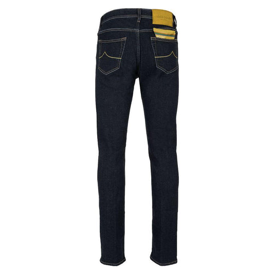 Jacob Cohen Elegant Slim Fit Dark Blue Designer Jeans Jacob Cohen Black