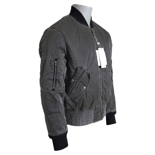 MM6 Maison Margiela Elegant Gray Bomber Jacket Full Zip Closure MM6 Maison Margiela Dark Slate Gray