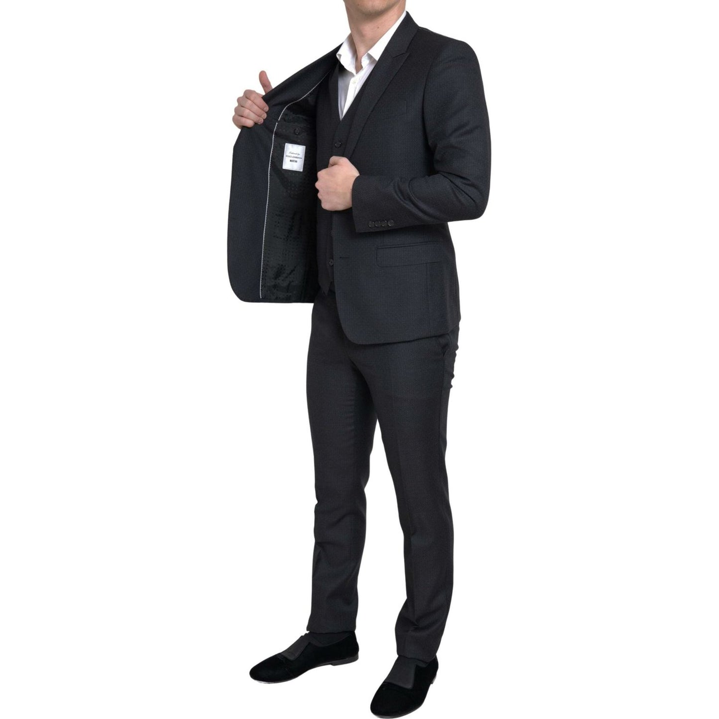 Dolce & Gabbana Black 3 Piece Single Breasted MARTINI Suit