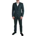 Dolce & Gabbana Emerald Elegance Slim Fit 3-Piece Suit Dolce & Gabbana Dark Slate Gray