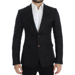 Dolce & Gabbana Elegant Black Silk Blend Two-Button Blazer Dolce & Gabbana Black