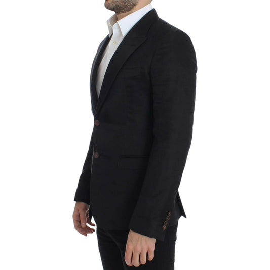 Dolce & Gabbana Black silk slim fit blazer SIG12299-2