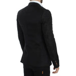 Dolce & Gabbana Elegant Black Silk Blend Two-Button Blazer Dolce & Gabbana Black