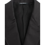 Dolce & Gabbana Elegant Black Silk Blend Two-Button Blazer Dolce & Gabbana Dark Slate Gray