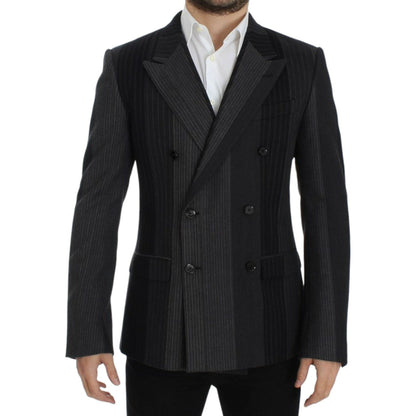 Dolce & Gabbana Gray striped wool stretch blazer