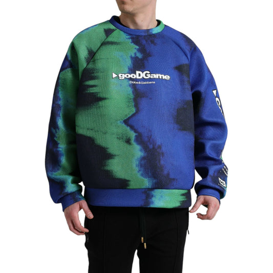 Dolce & Gabbana Multicolor Graphic Crew Neck Pullover Sweater Dolce & Gabbana Dark Slate Gray
