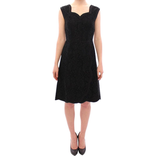 Dolce & Gabbana Elegant Black Floral Lace Dress Dolce & Gabbana Black