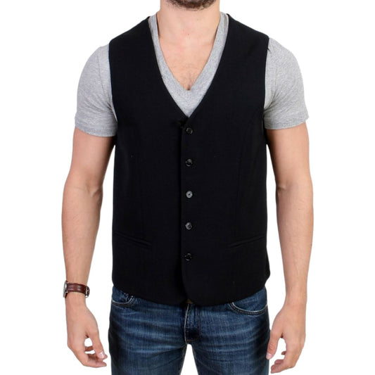 Costume National Black wool blend casual vest SIG10769-1