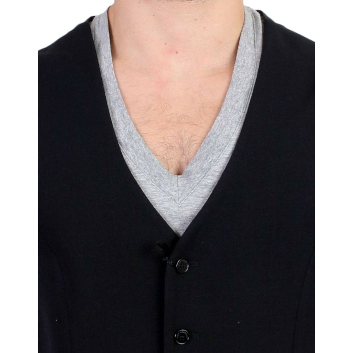 Costume National Black wool blend casual vest