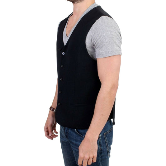 Costume National Black wool blend casual vest SIG10769-1