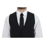 Dolce & Gabbana Elegant Silk-Wool Black Dress Vest Dolce & Gabbana Black