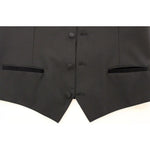 Dolce & Gabbana Elegant Black Wool Silk Dress Vest Dolce & Gabbana Dark Slate Gray