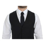 Dolce & Gabbana Elegant Black Wool Silk Dress Vest Dolce & Gabbana Black